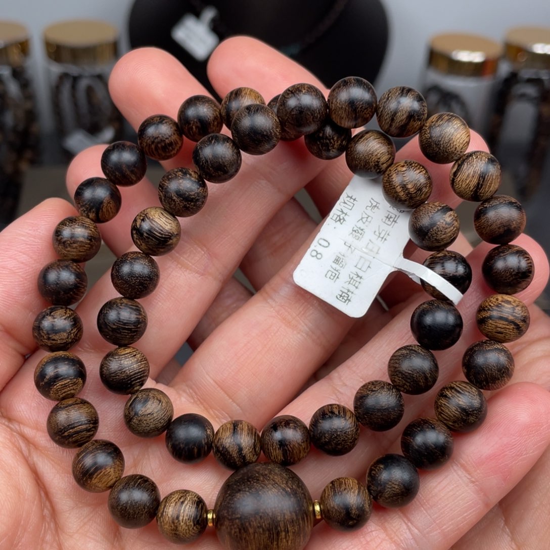 手串沉香越南芽庄白棋虎皮瘿子瘤疤s