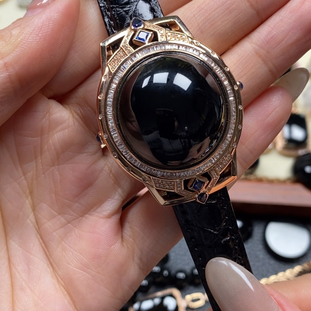 翡翠手链18K金镶嵌腊*蛋面