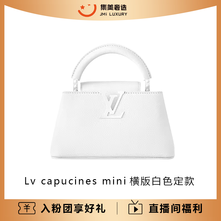 99新 LouisVuitton/路易威登 capucines mini横版白色/AM5554