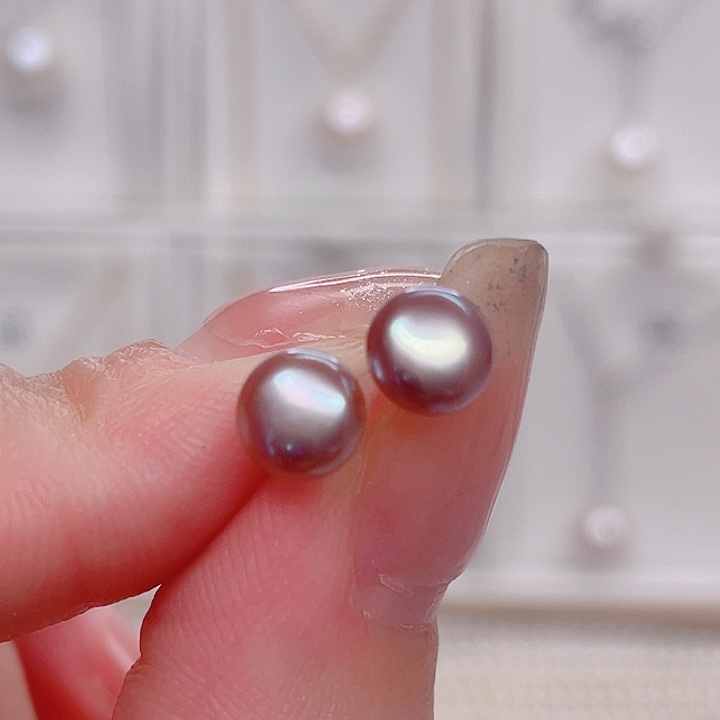 银S925镶嵌淡水珍珠耳饰