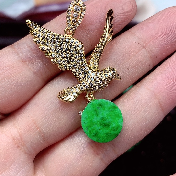 翡翠颈饰银S925镶嵌翡翠