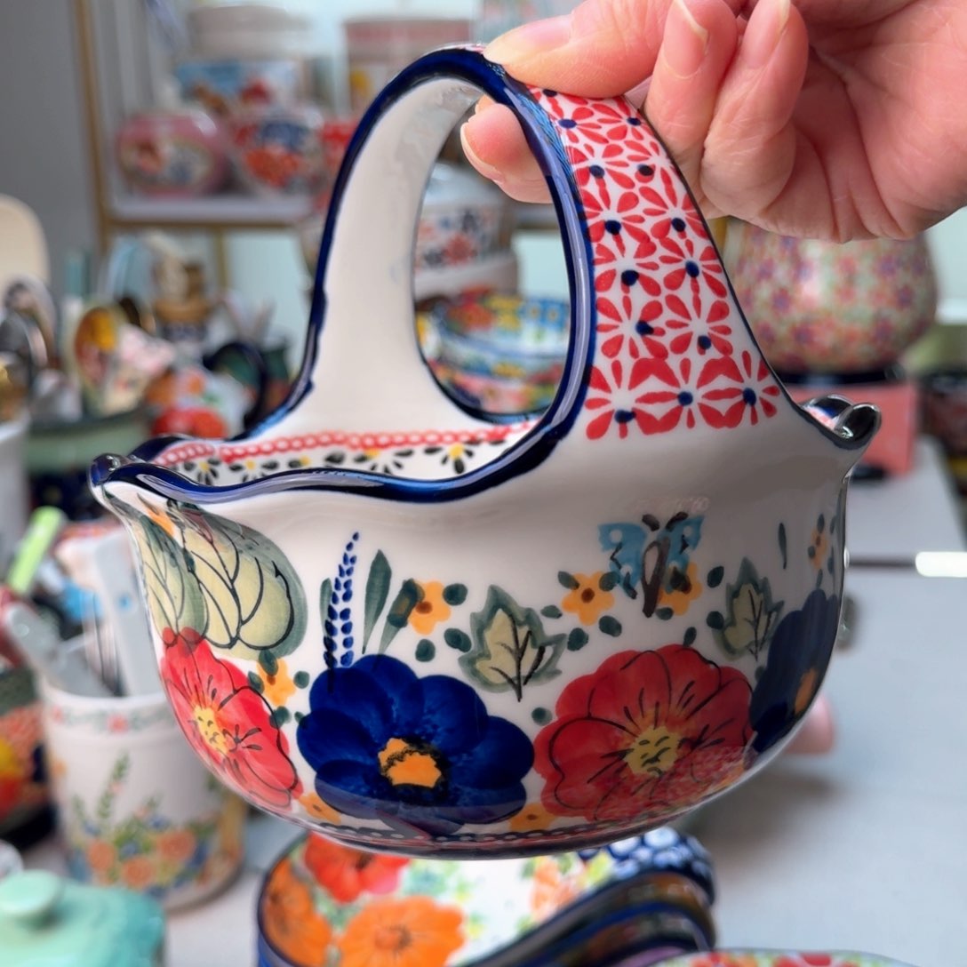 陶瓷花束提篮一只看图