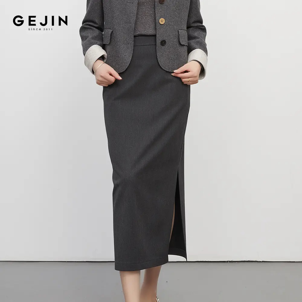 GEJIN/歌锦秋冬新款老钱风知性优雅气质显瘦半身裙93525903922