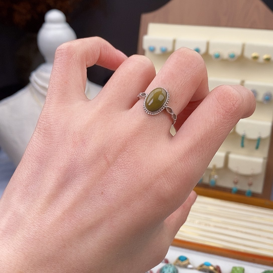 绿松石戒指银S925镶嵌