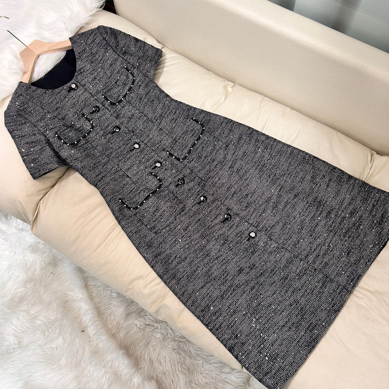 【夜阑珊】夏季短袖 小香风连衣裙 70474