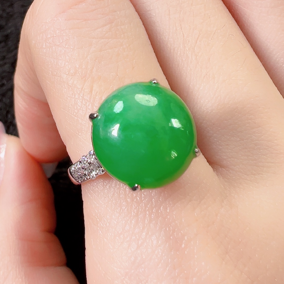 翡翠戒指18K金镶嵌【福利款】签收后24小时鉴赏期