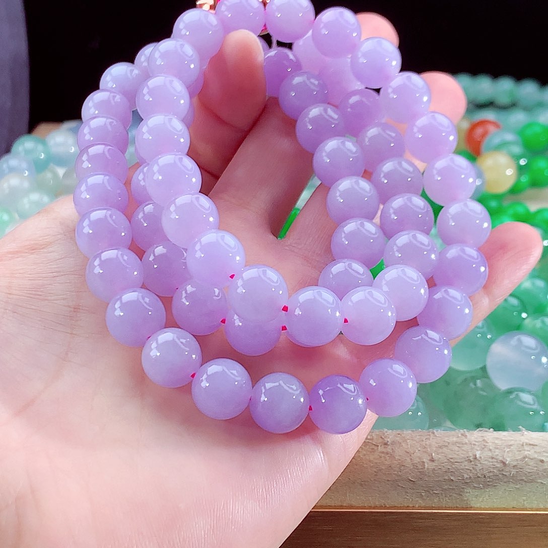 翡翠手链未镶嵌紫气东来