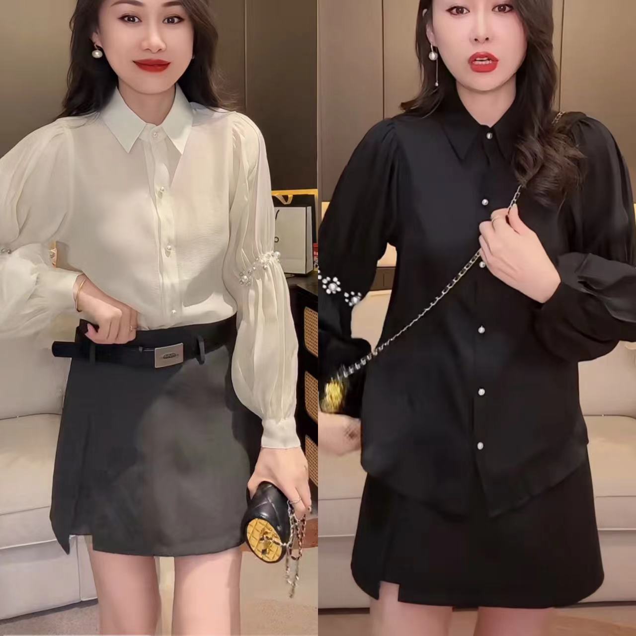 轻职风POLO领衬衫气质网红时尚上衣