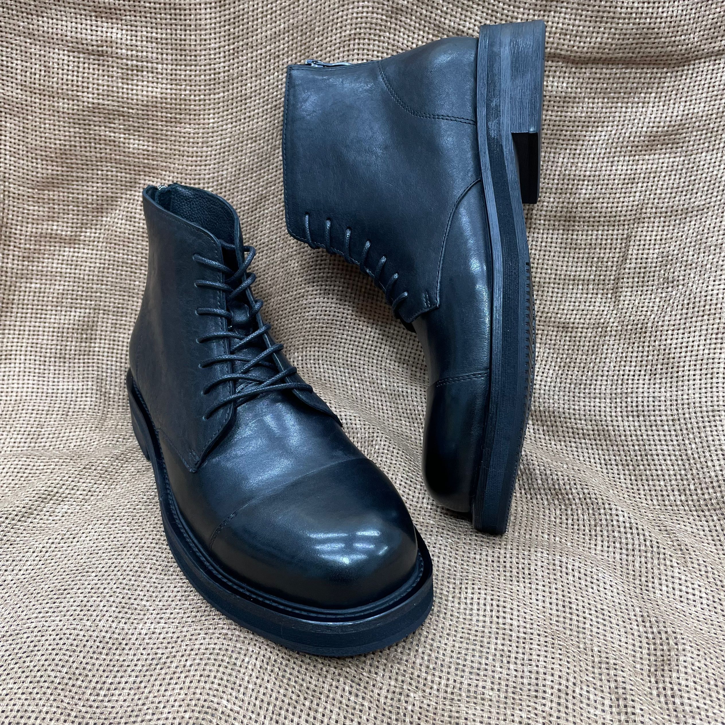 复古水洗马皮三接头男士马丁靴2025新款爆款秋冬圆头商务休闲短靴