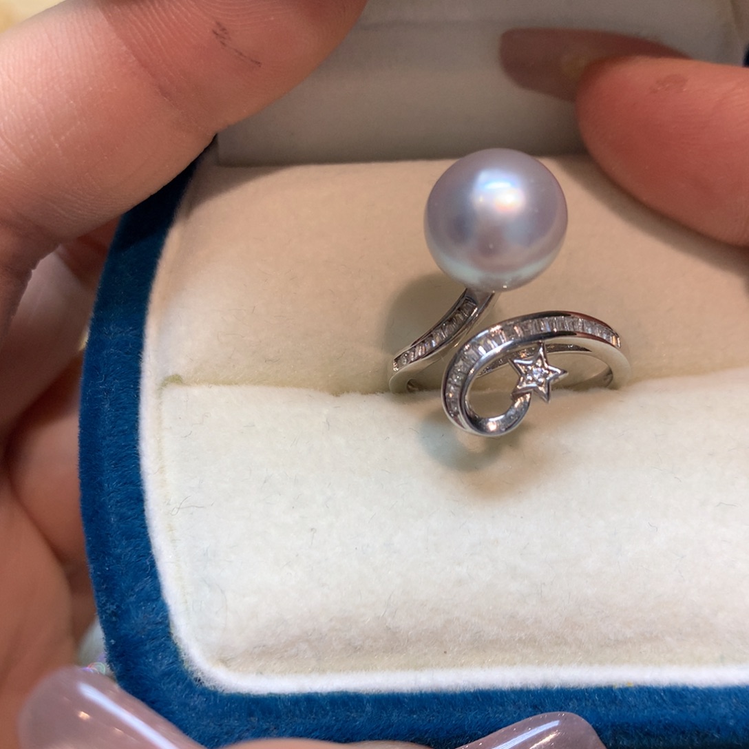 海水珍珠戒指银S925镶嵌