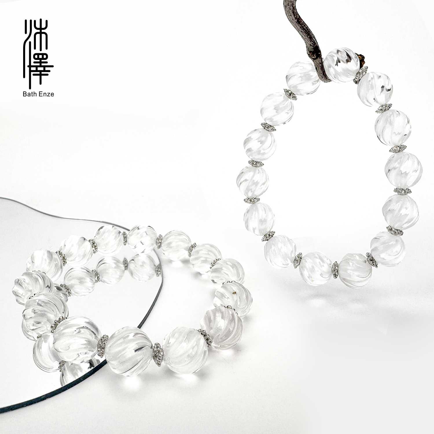 沐泽【压力净化轮】11-12mm白水晶手串YC（多样性发其一）