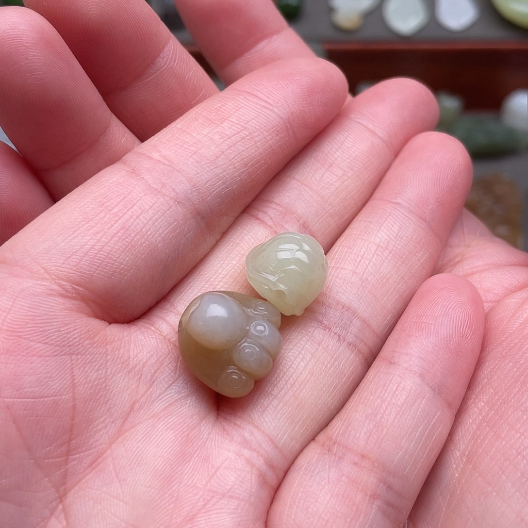 和田玉未镶嵌颈饰涵*龟背➕猫爪