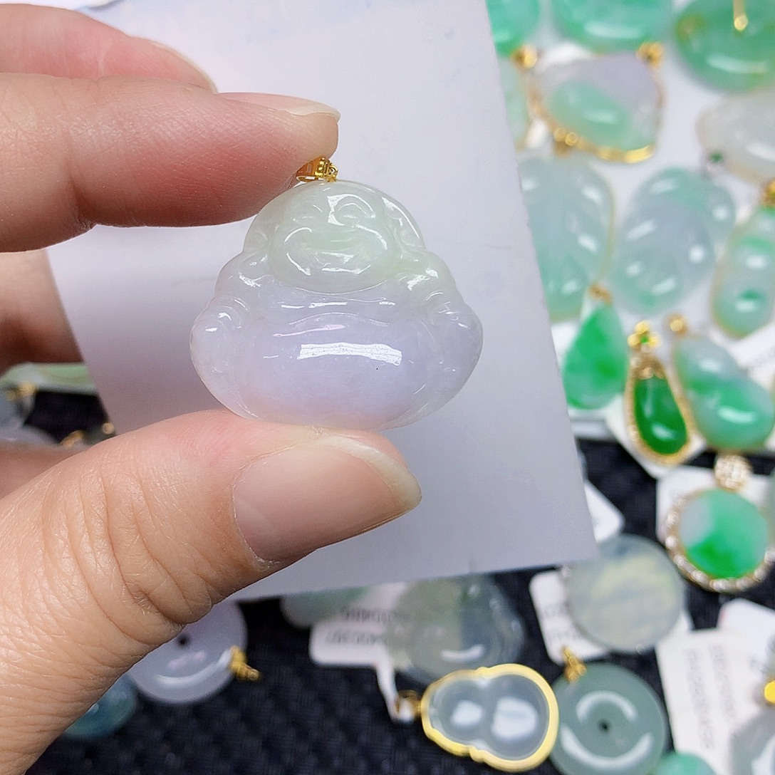 翡翠18K金镶嵌颈饰47888