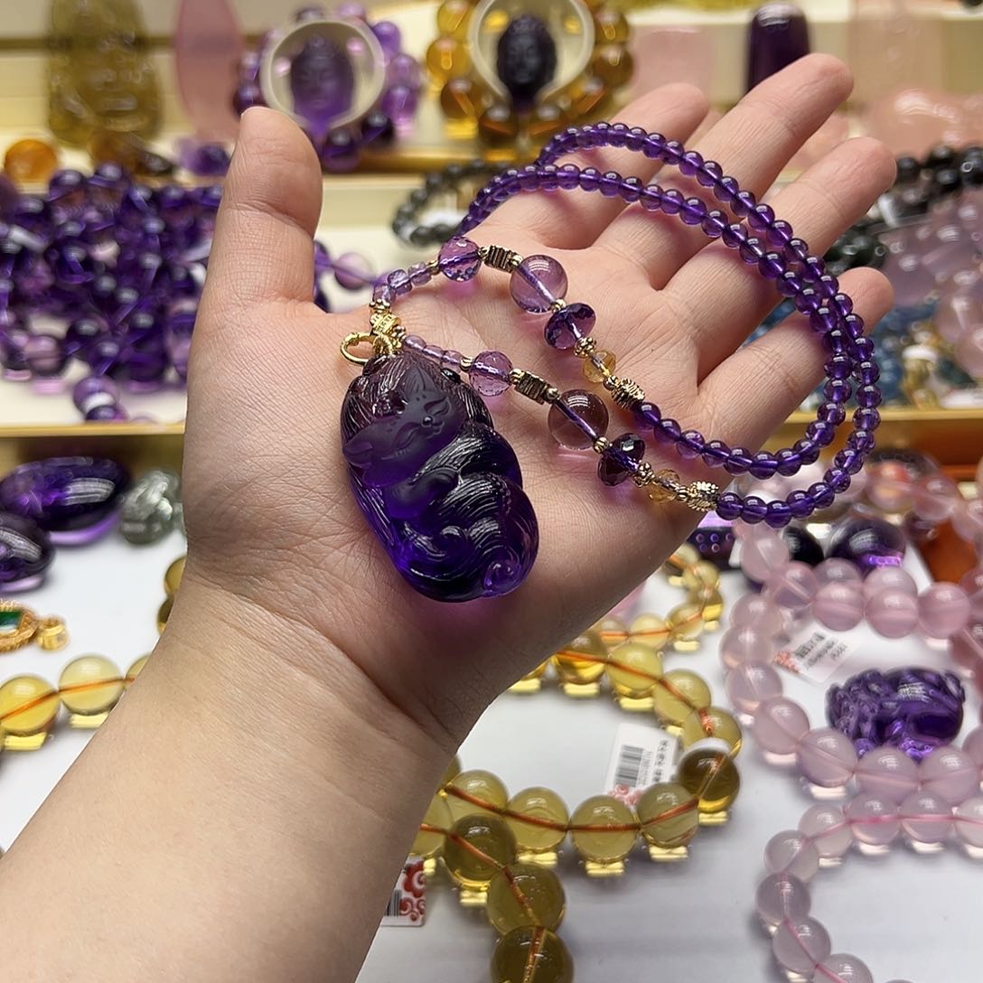 紫晶颈饰未镶嵌?**9吊坠