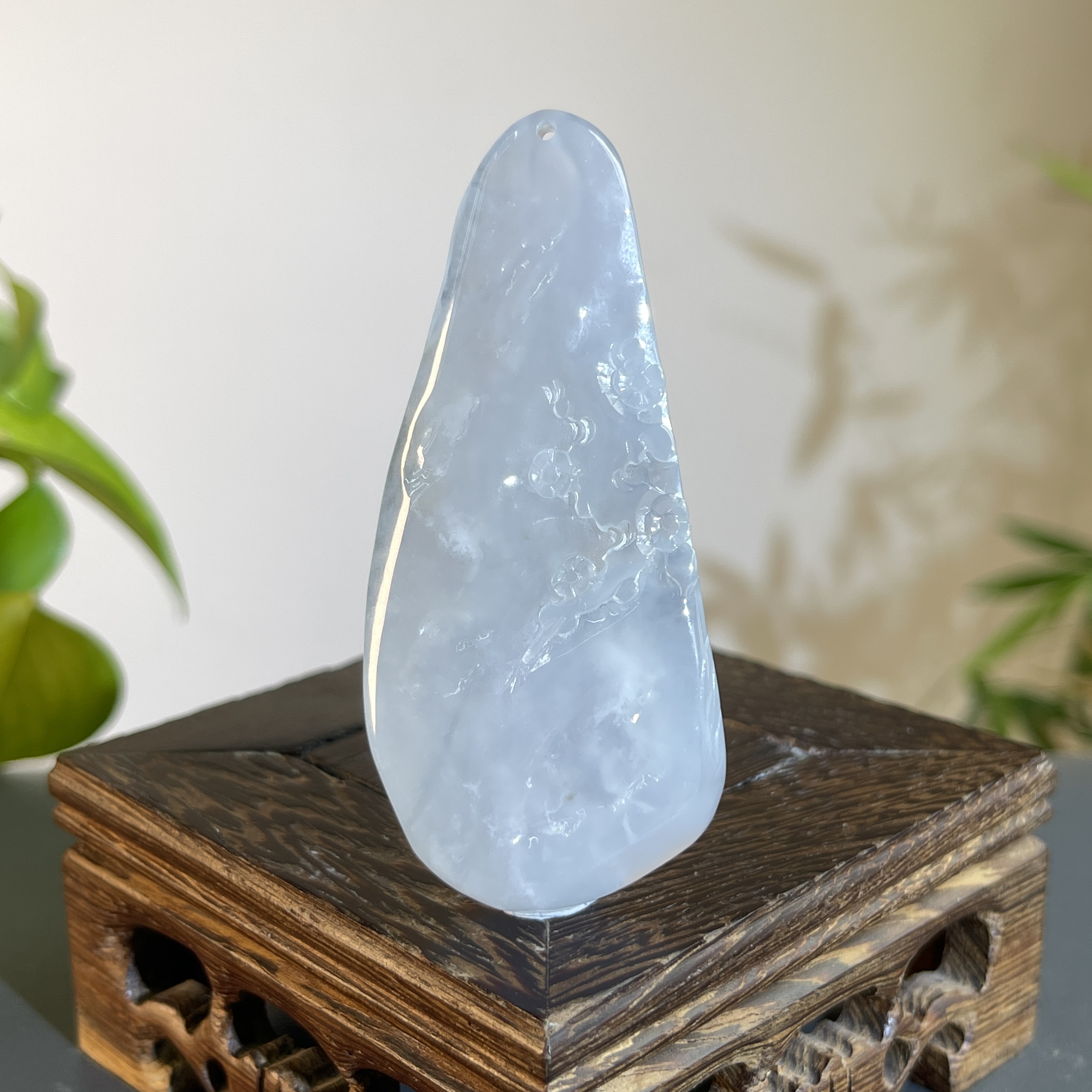 JTB23-80 天然翡翠缅甸A货 傲雪寒梅