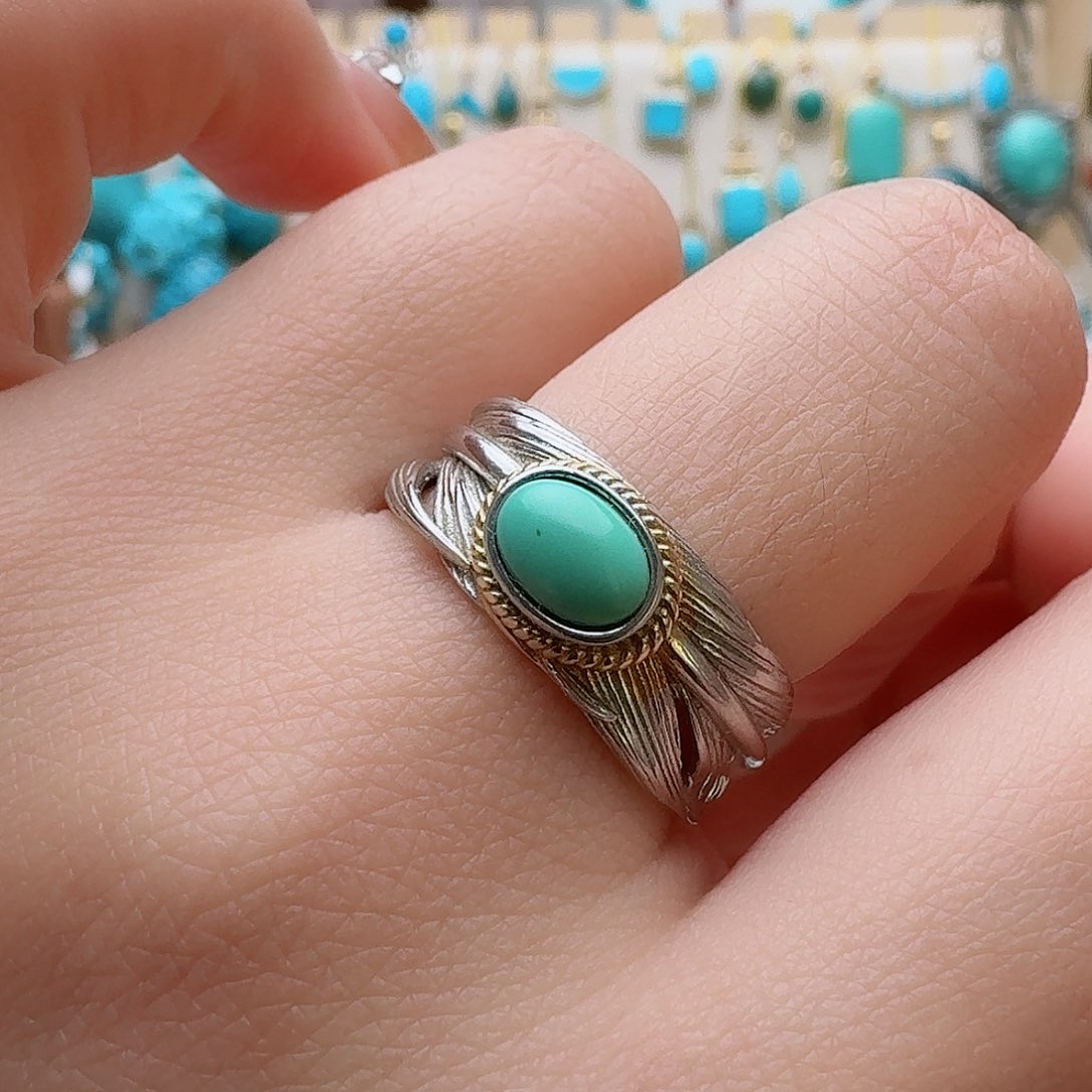 绿松石珠宝奇石银S925镶嵌