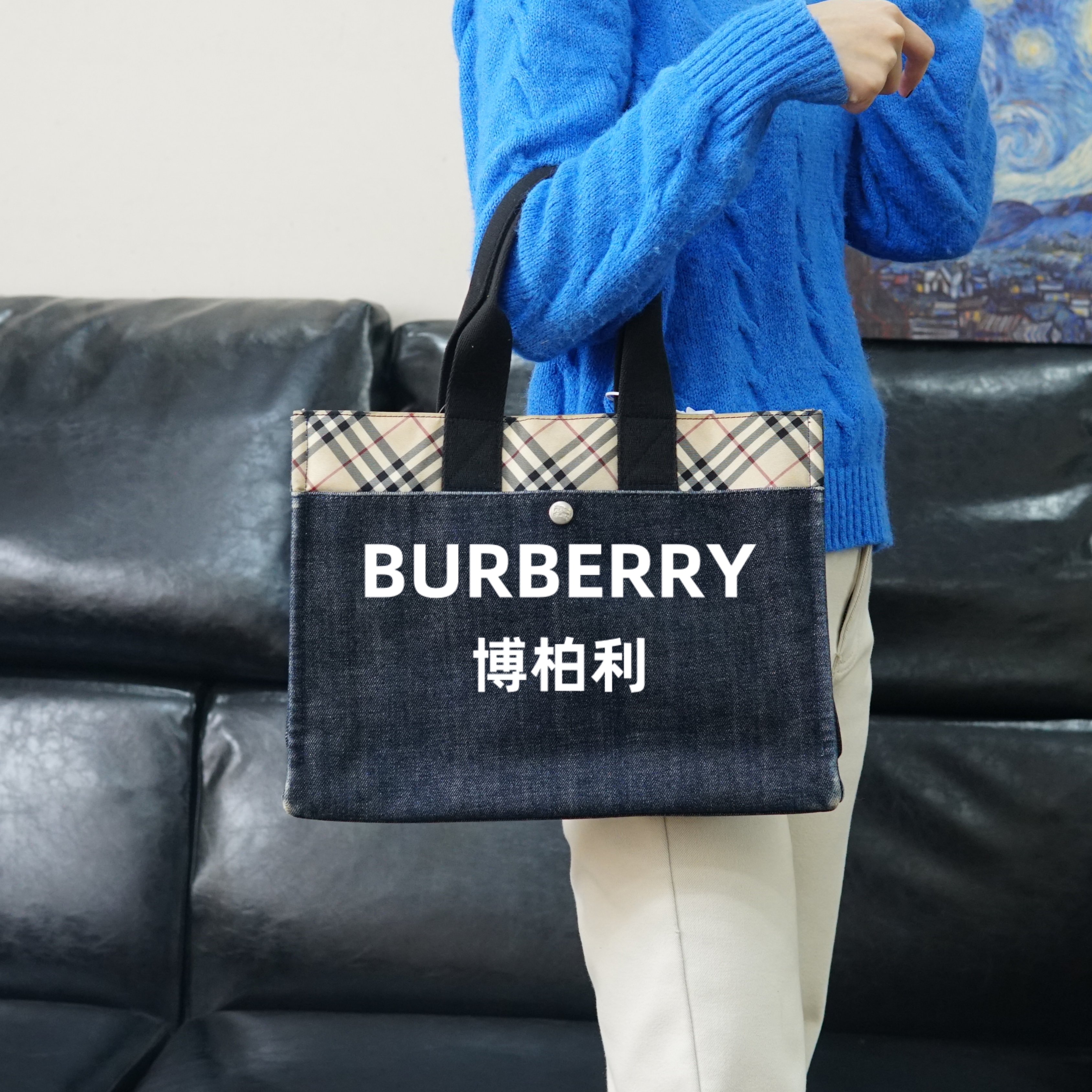95新 BURBERRY/博柏利   巴宝莉/拼色单肩包/JJ01609133/9133