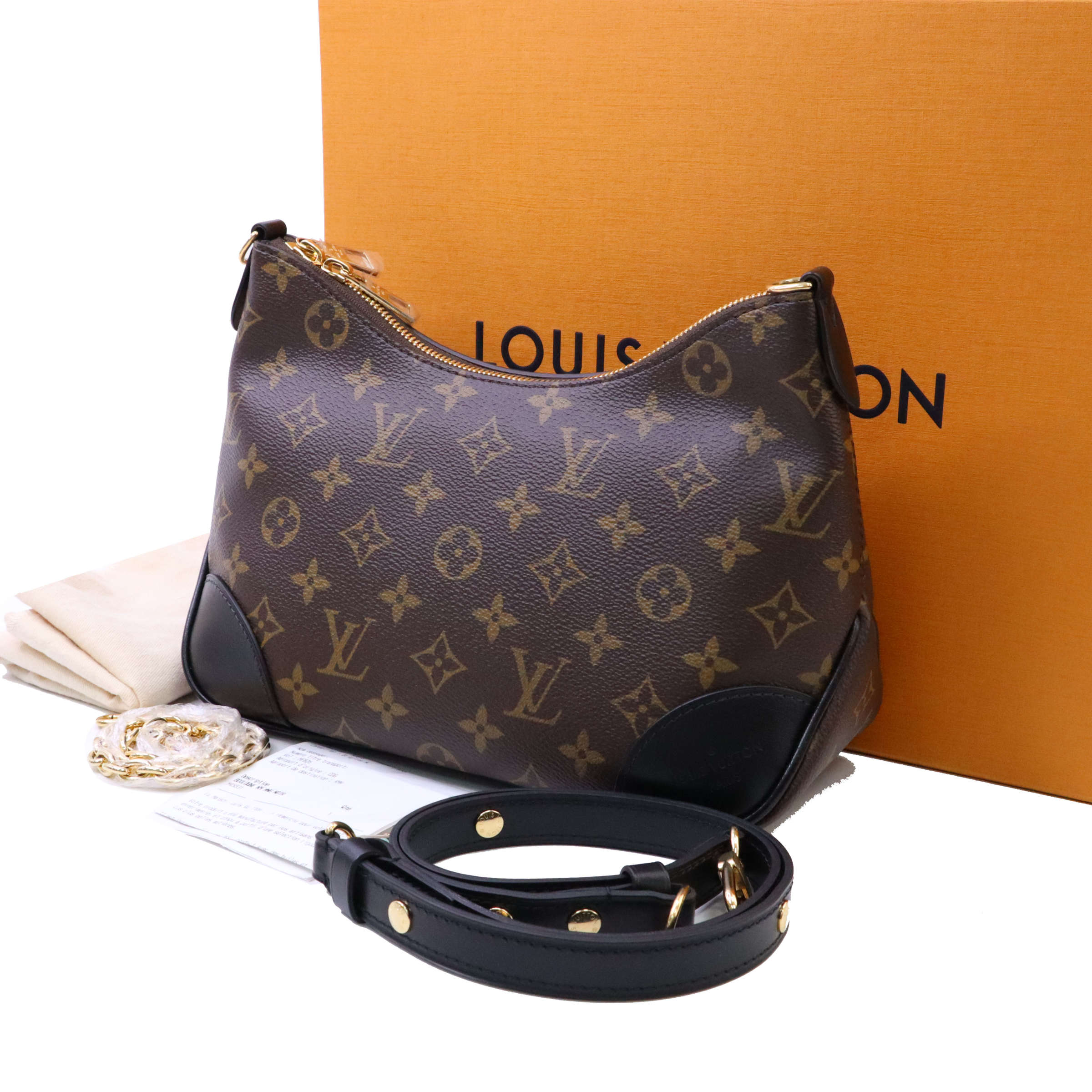 99新 LouisVuitton/路易威登 BOULOGNE黑牛角单肩包/BB9492357