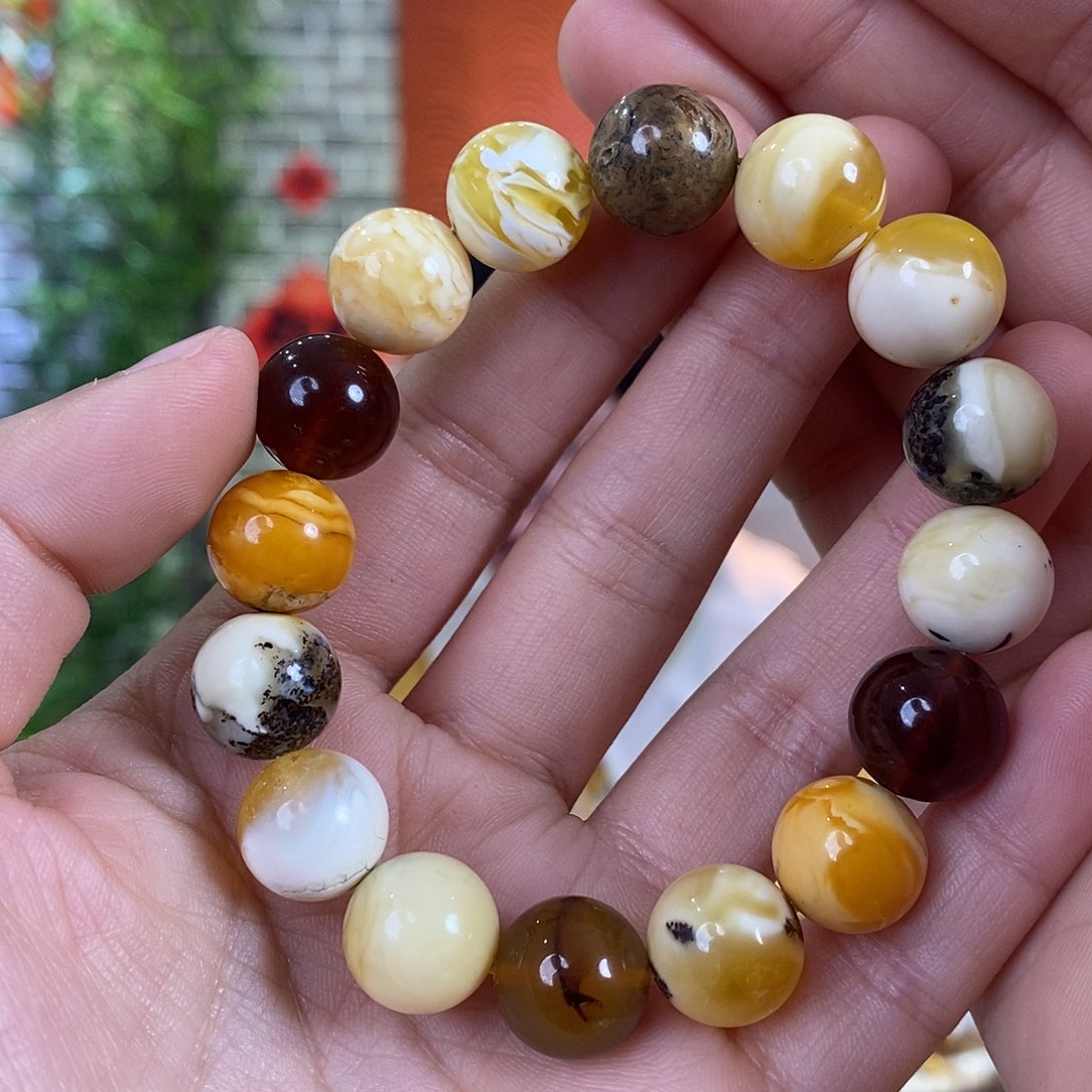 蜜蜡裸石未镶嵌蜜蜡手串12mm左右