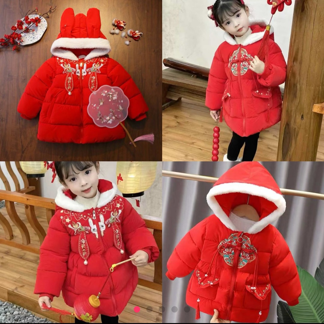 A-602女童秋季棉服-新年免洗拜年服