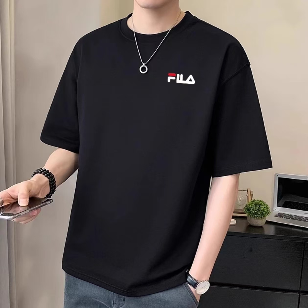 乐家奥莱折扣休闲圆领短袖纯棉爆款专柜[1]