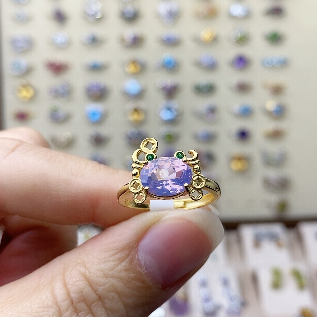 水晶戒指银S925镶嵌需要证书备注