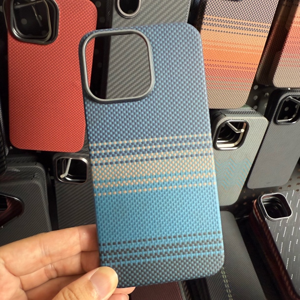 适用于苹果15promax凯夫拉手机壳苹果15pro磁吸款