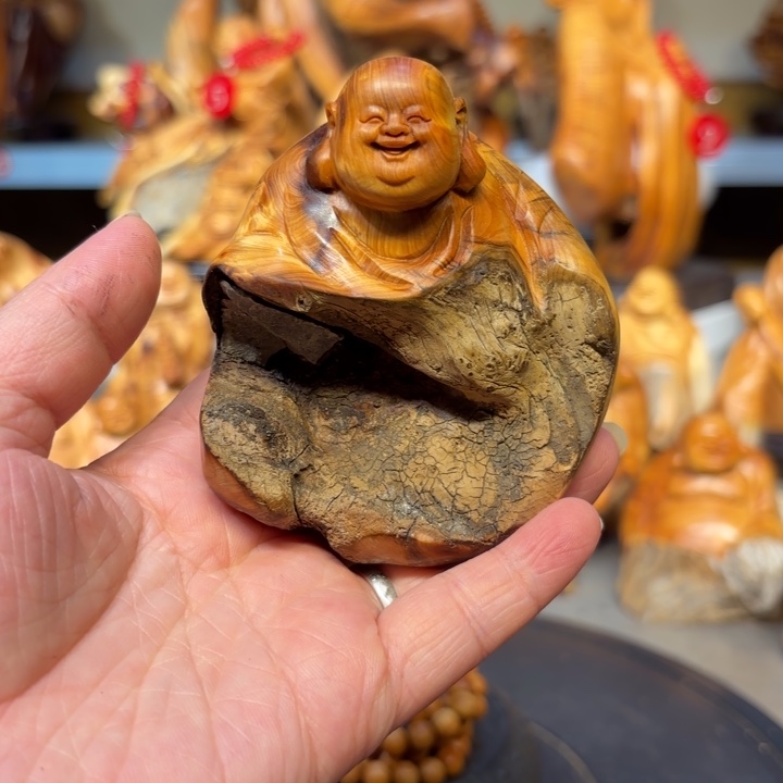 柏木太行崖柏弥勒佛