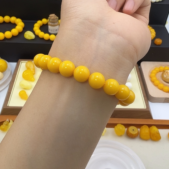 天然蜜蜡鸡油黄单圈