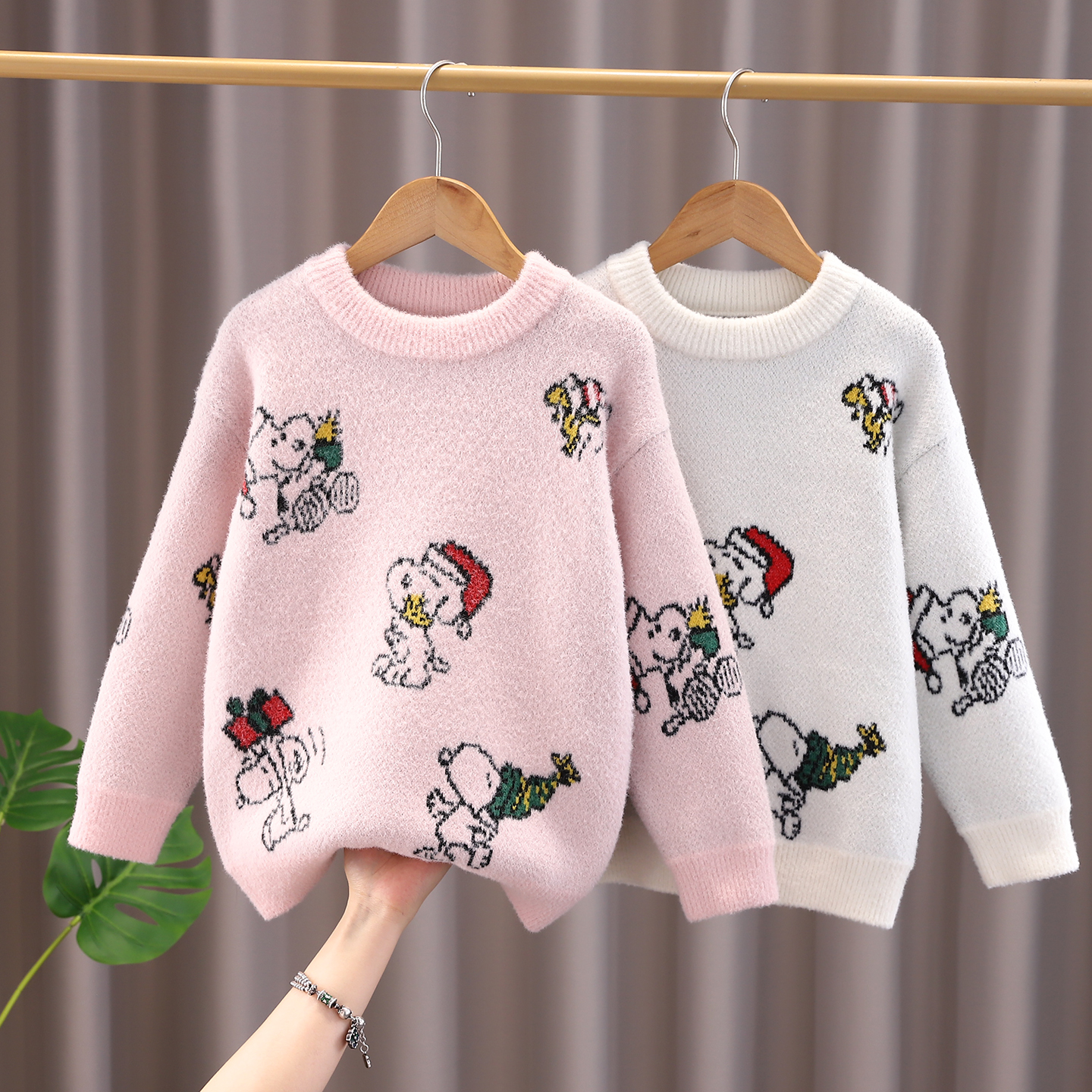 童装女童毛衣2025秋冬款儿童卡通洋气针织衫线衣大童圆领套头上衣