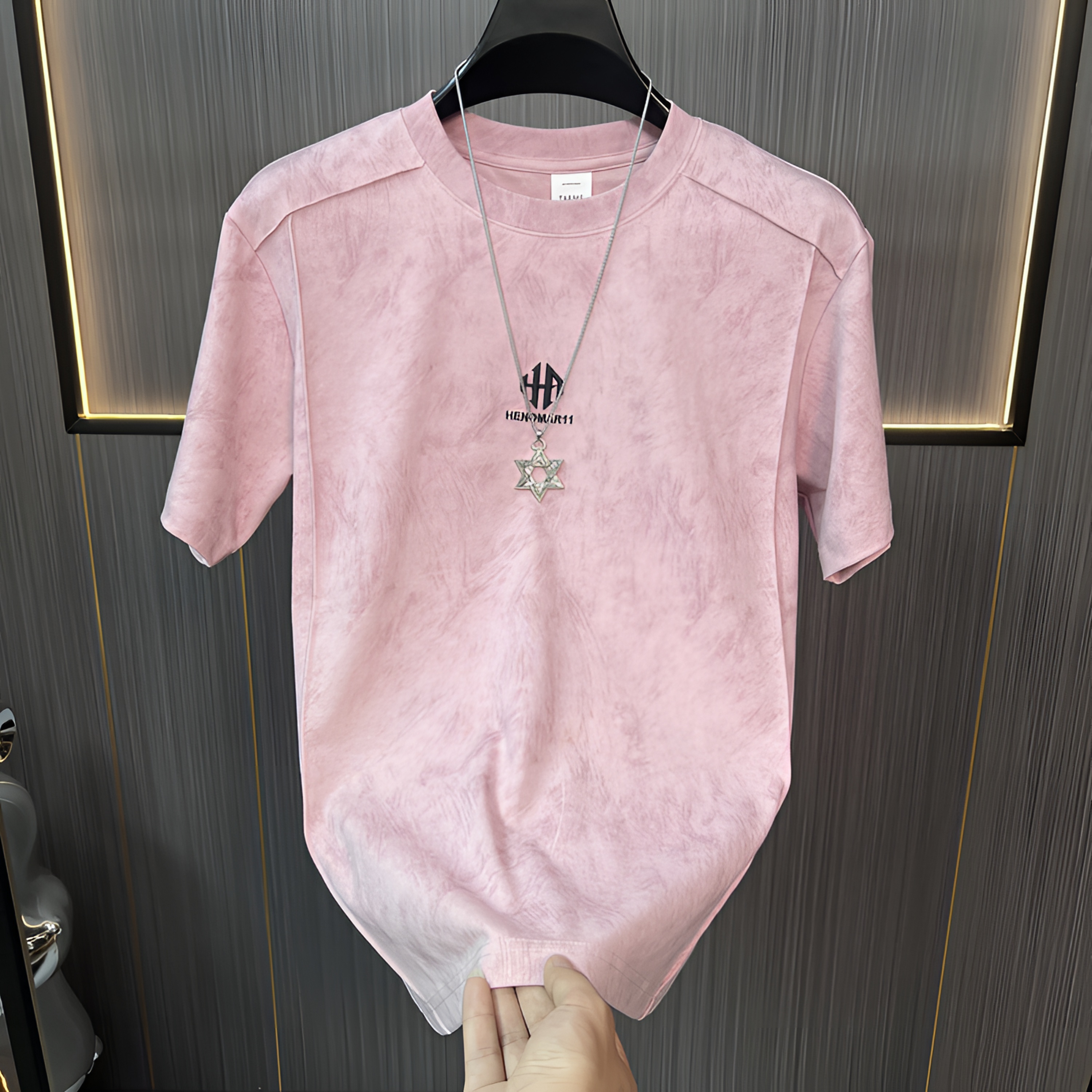 2025夏季新款潮流短袖男士时尚休闲半袖刺绣圆领宽松上衣男T恤