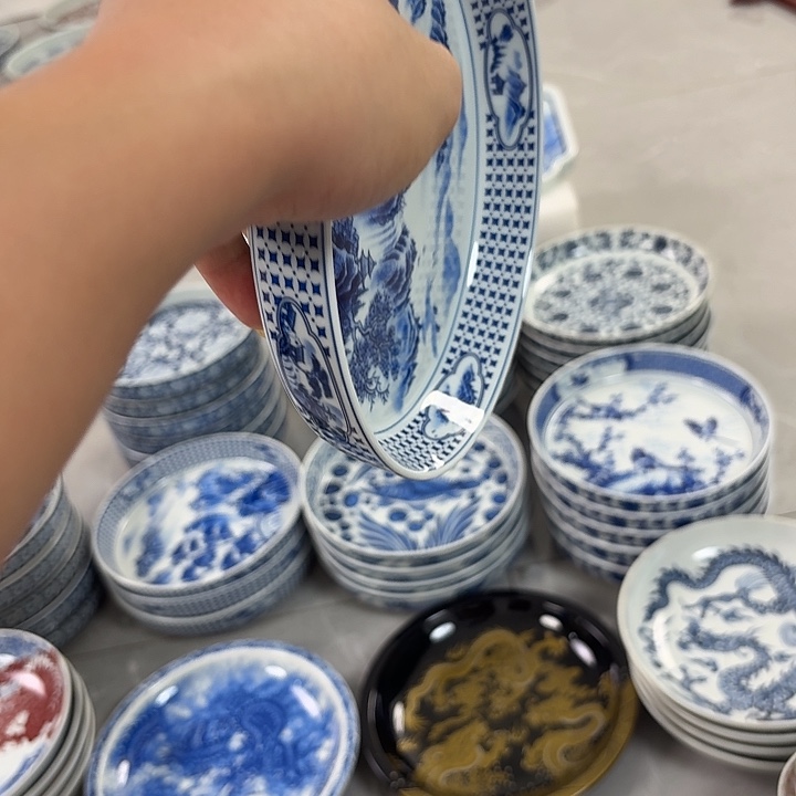 瓷片青花山水大胡乘景德镇