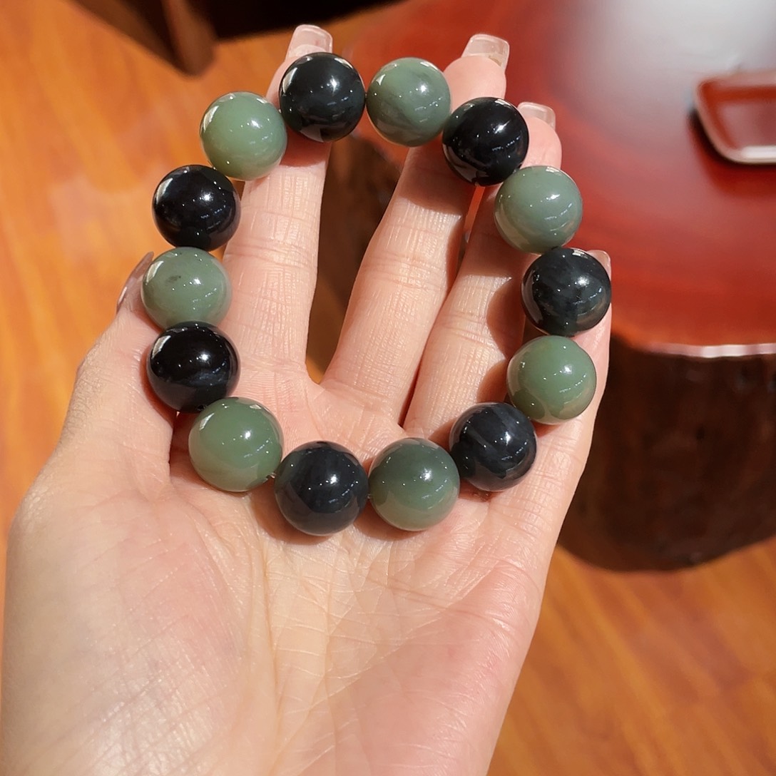 未镶嵌和田玉手串青花卡16