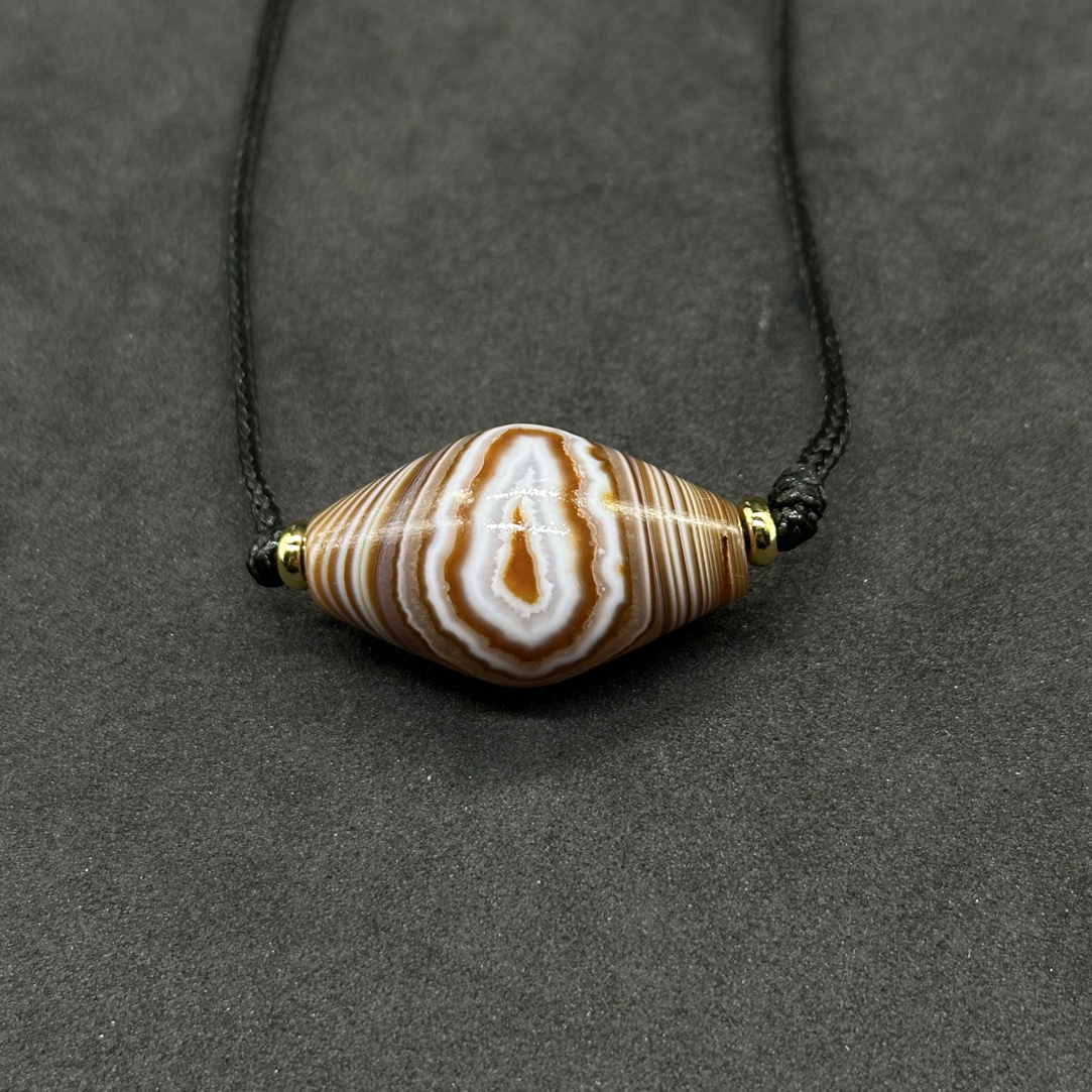 西亚精品缠丝玛瑙橄榄珠