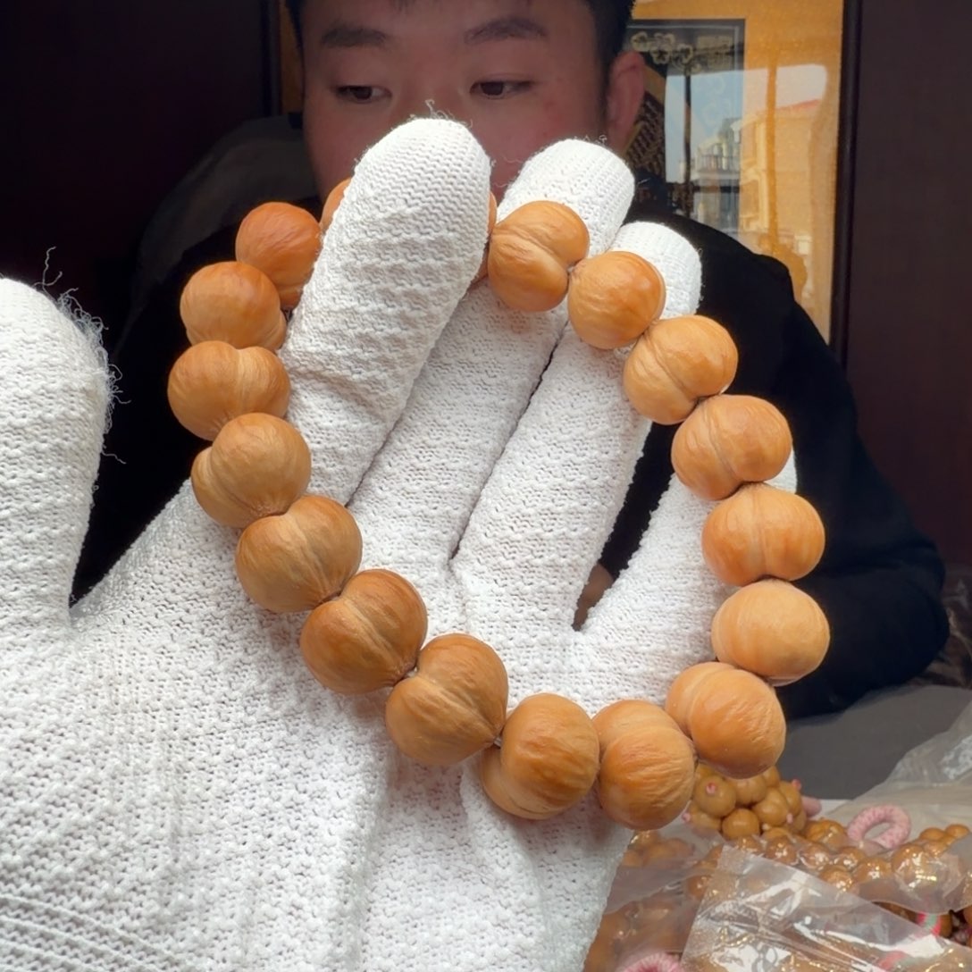 手串猴头核桃磨砂哑光屁桃手串16