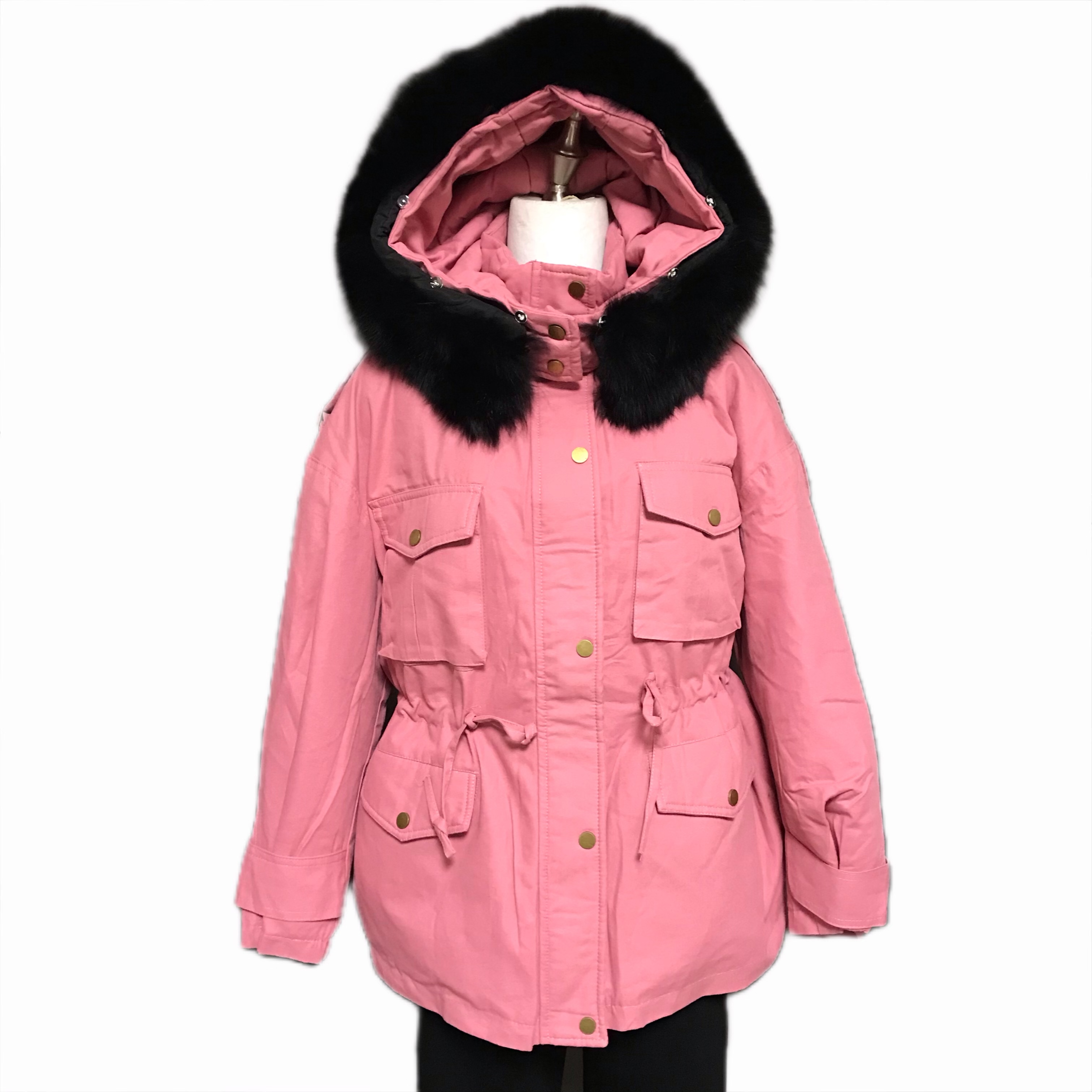 女款羽绒保暖时尚冬季大毛领款厚款连帽服长袖