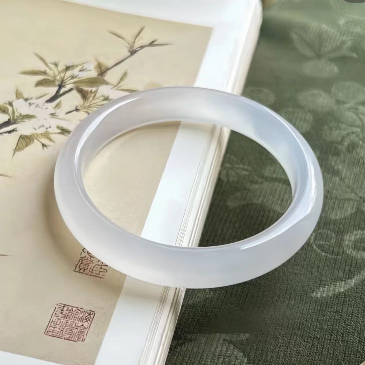 天然辰砂屿知精美文玩手镯M-0688