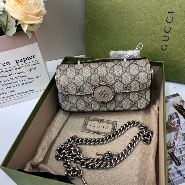 99新 GUCCI/古驰 古驰 老花邮差包