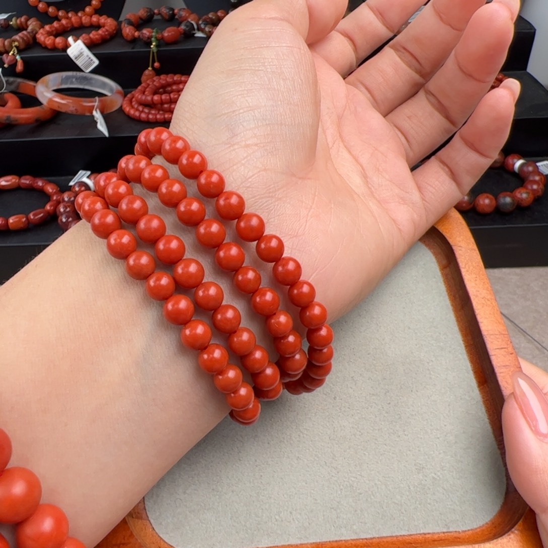 南红玛瑙未镶嵌（保山满肉长链毛衣链6mm+
