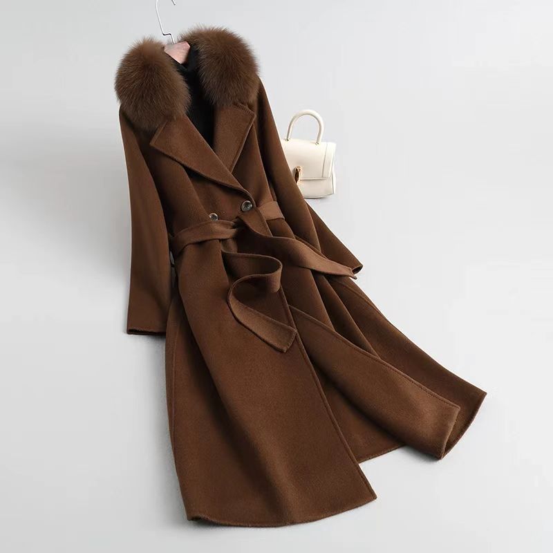 【送腰带】【送毛领】【加棉里布】2025春秋新款气质长袖风衣3901