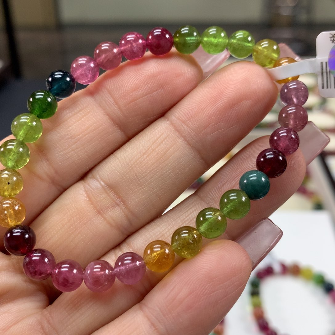 碧玺手链未镶嵌6.6毫米左右