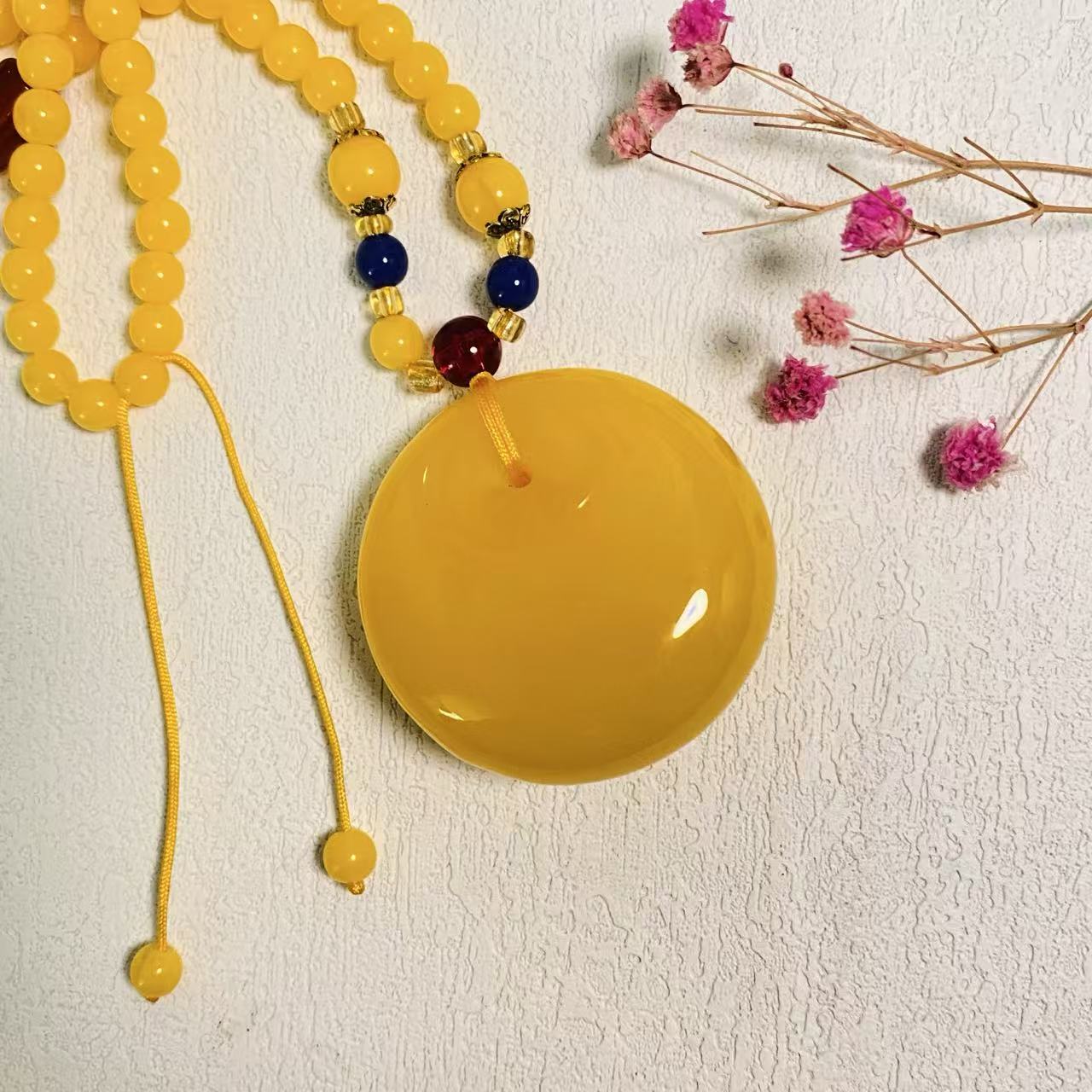 DIY手工奶油黄蜡胶 【平安扣】新密衣链