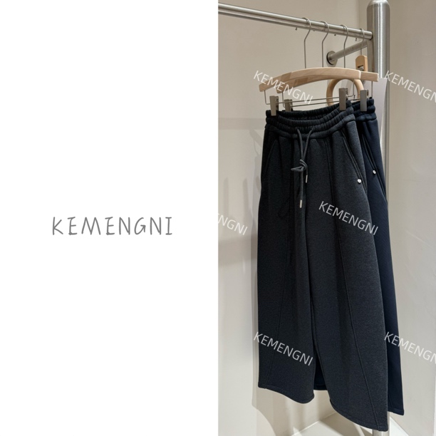 Y02冬季欧货加绒加厚高腰显瘦休闲弯刀卫裤