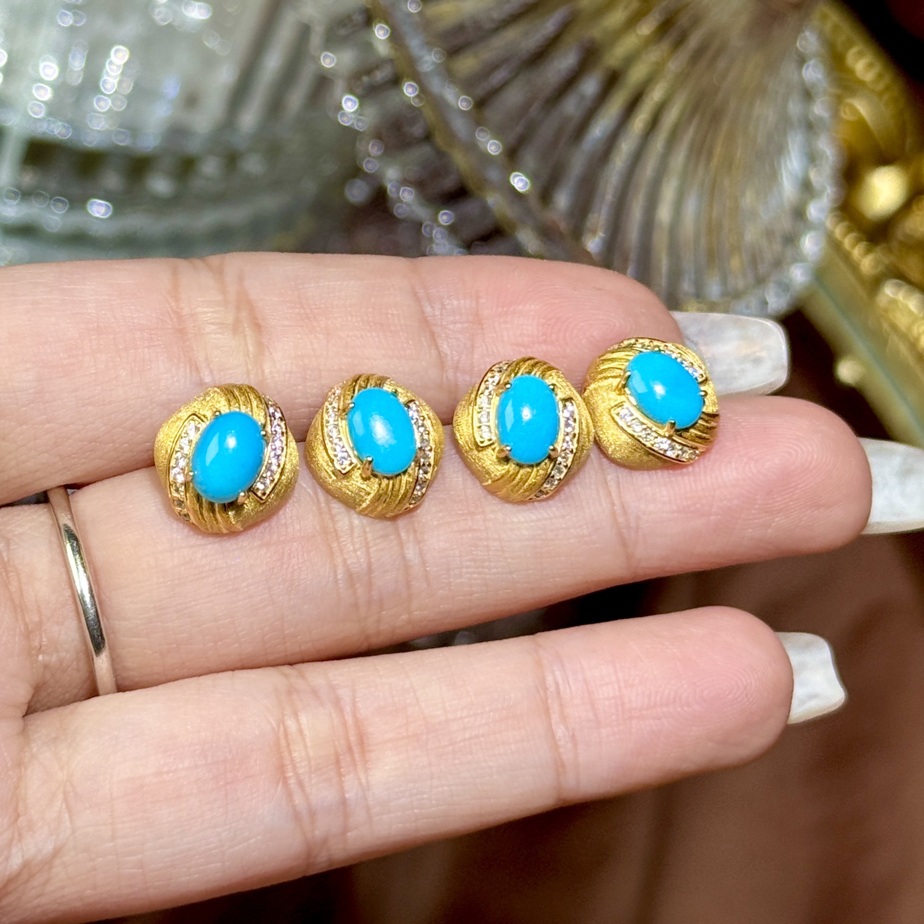 【YJ】绿松石耳钉（多样性发其一）