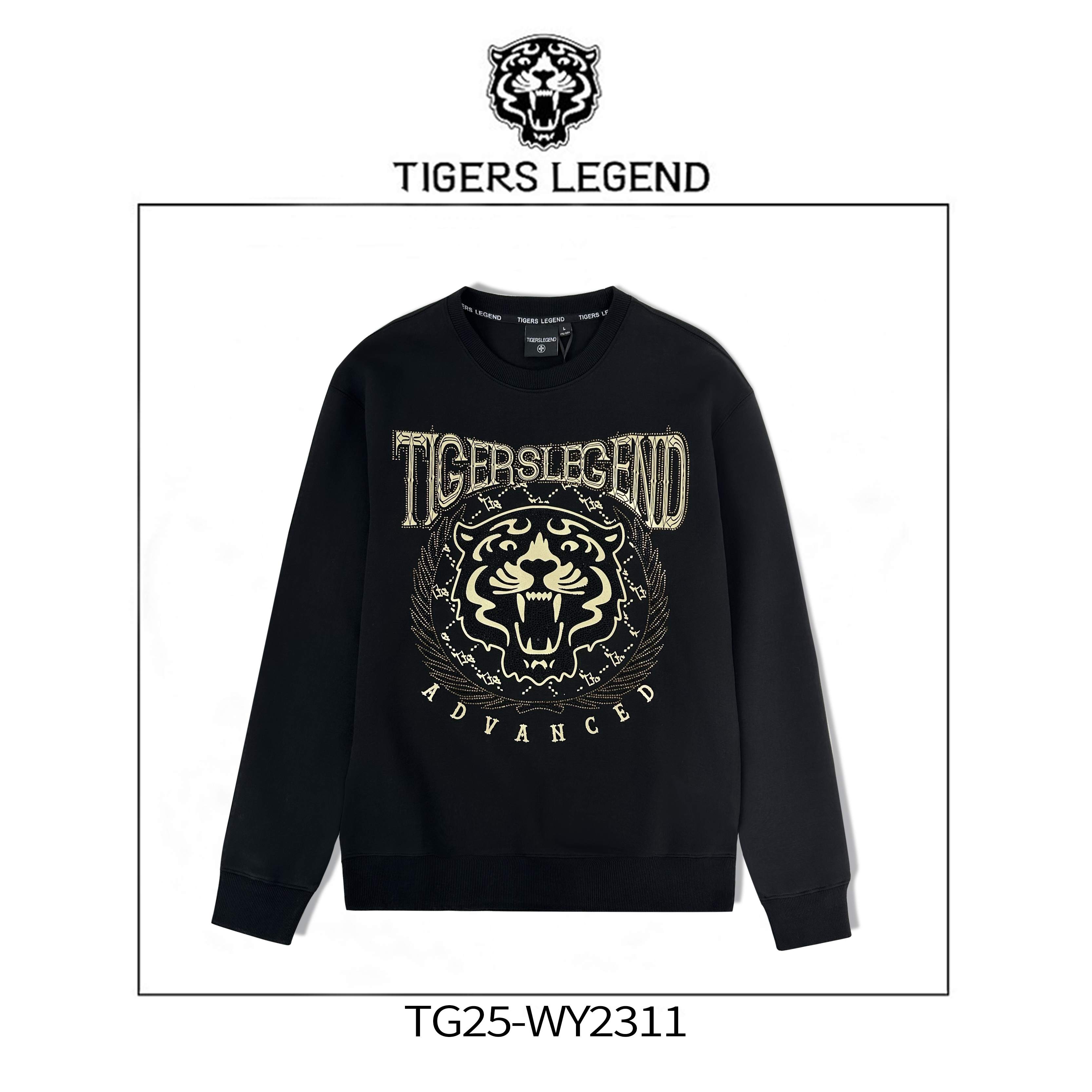 TIGERS LEGEND潮流秋冬休闲时尚宽松圆领百搭长袖卫衣 WY2311