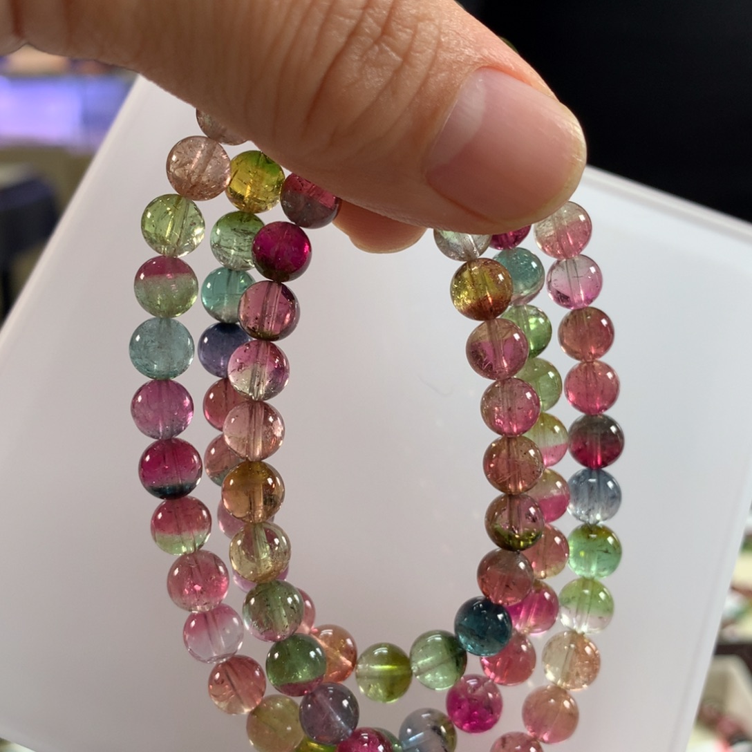 碧玺手链未镶嵌释*6.6毫米左右