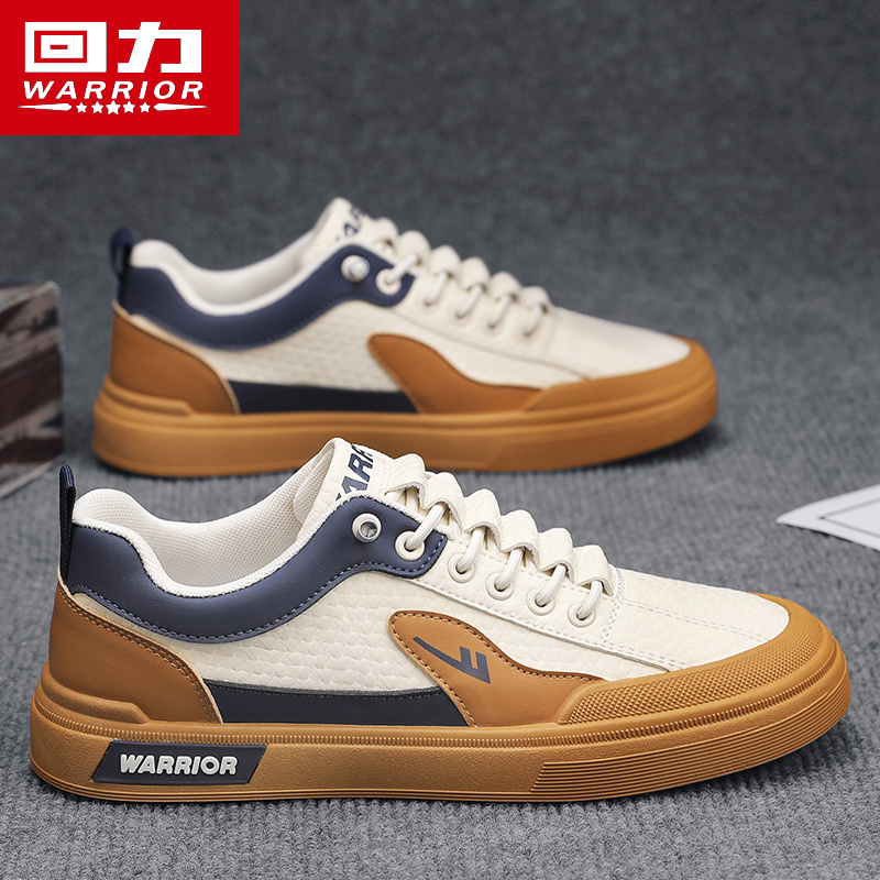 回力一脚蹬男鞋夏季透气2025新款皮面板鞋男百搭运动休闲小白潮鞋