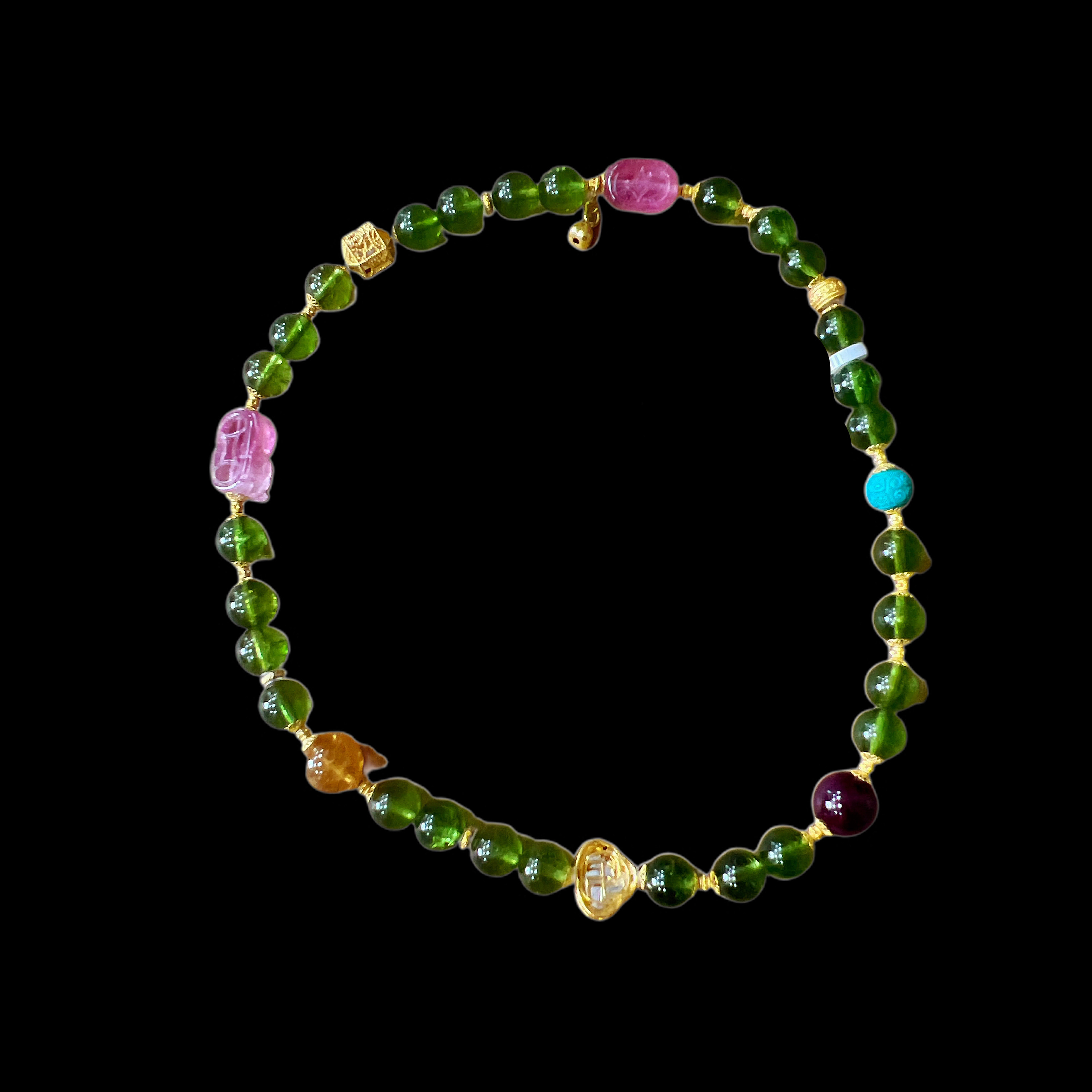 6182-碧玺手串18K孤品、