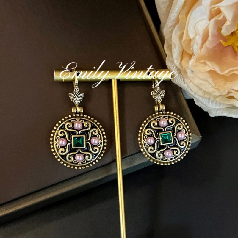 铜合金仿珍珠耳饰  【2697】Emily Vintage珍藏款
