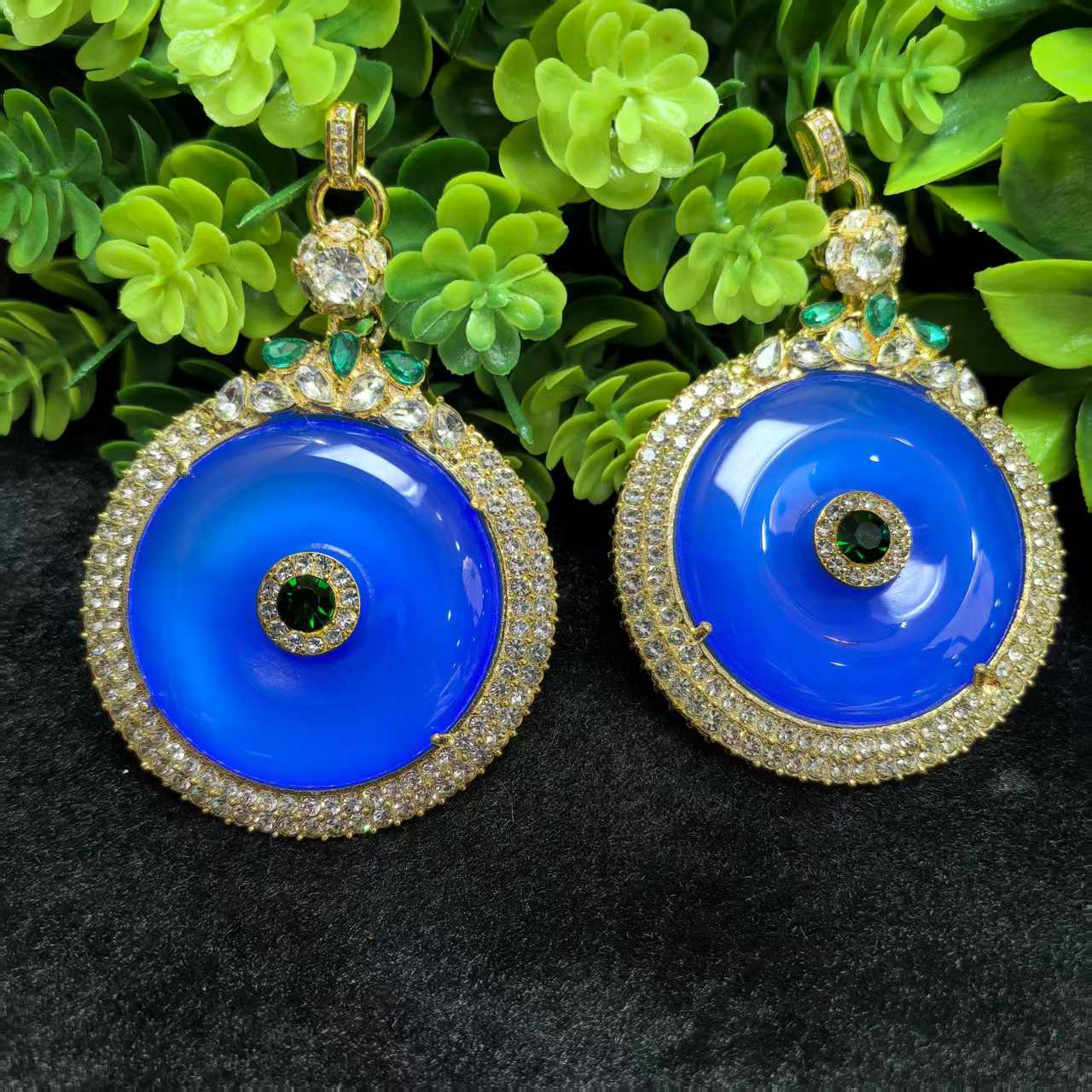 ST7933--蓝浆南紅玛瑙蓝平安扣--配链/高货绳-多样性发只发一件